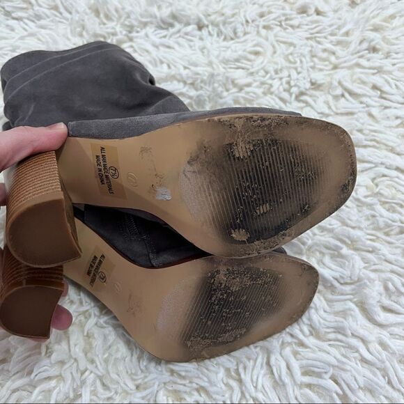 Liliana gray slouchy ankle booties with peep toe  7.5 - Picture 5 of 8